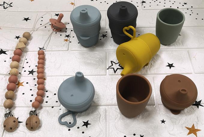 2021 άθραυστα παιδιά φλυτζανιών Sippy μωρών σιλικόνης καπακιών φλυτζανιών BPA ελεύθερα Sippy