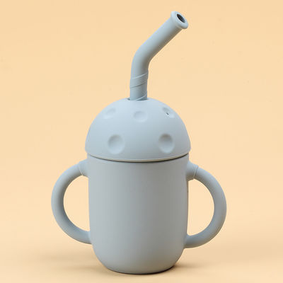 Leakproof καπακιών σιλικόνης αχύρου παιδιά λαβών 5oz φλυτζανιών διπλά για το μωρό πάνω από 6 μήνας